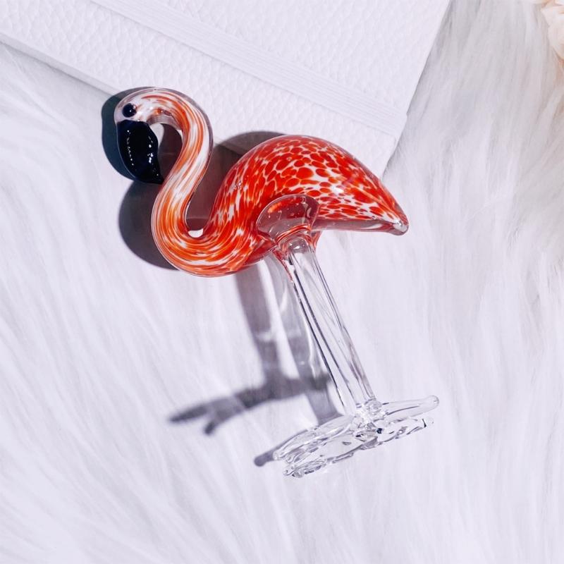 Glass Flamingo Figure Collectible Animal Figurine Sculpture Glass Art Weddings Anniversary Valentines Gift for Women