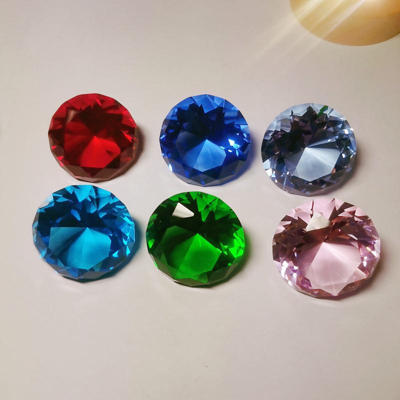 White Crystal Diamond Glass Ornaments for Home Decor and Wedding Gifts