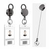 Retractable Pull Badge Reel Black Metal ID Lanyard Name Tag Card Badge Holder Reels Fashion Belt Key Ring Chain Clips