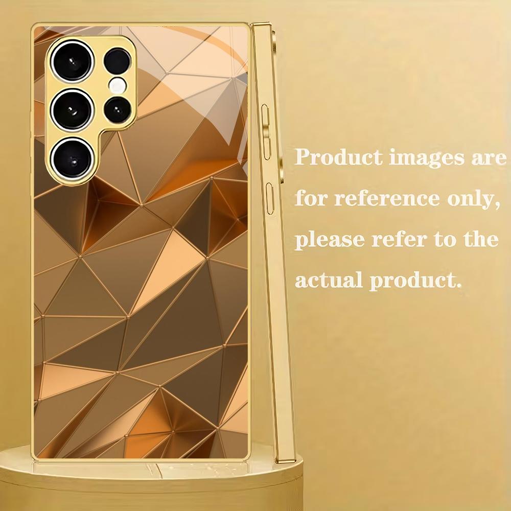 Carcasă de telefon din sticlă placată cu metal cu model neregulat potrivită pentru Samsung Galaxy S26 S25 S24 S22 S21 S20 FE/Ultra/Plus5G anti-cădere