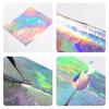 16 FOLHAS Adesivos de Unha Chama / Folha Finos Laser Prata Listra Holo Fogo Decalques Adesivos de Unha Manicure Decorações de Arte de Unha 3D