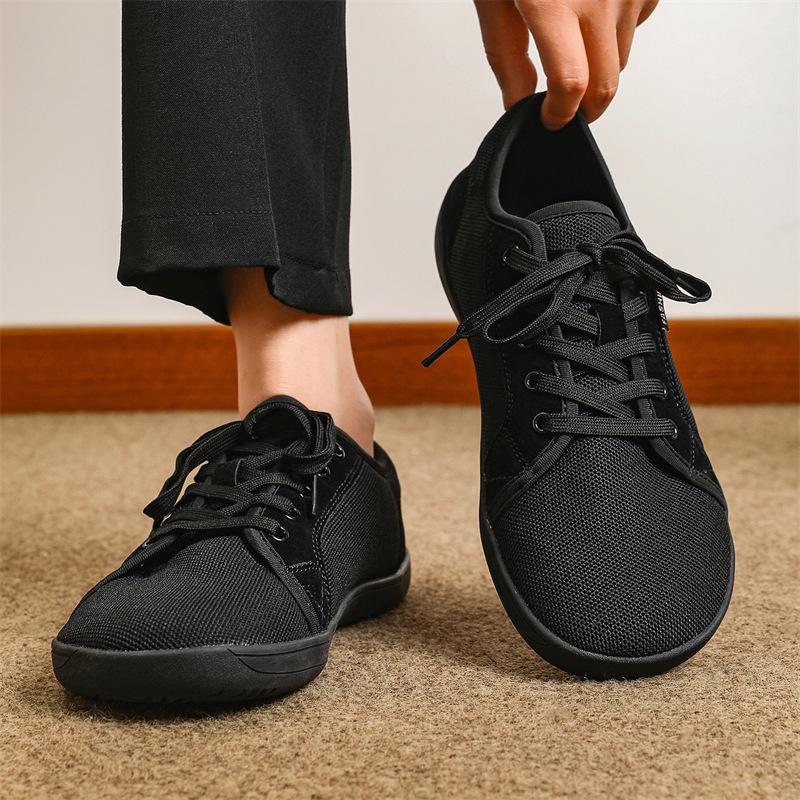 Large size breathable mesh shoes men's and women's fly-woven sports shoes wide version barefoot shoes flat casual shoes wide and narrow shoes