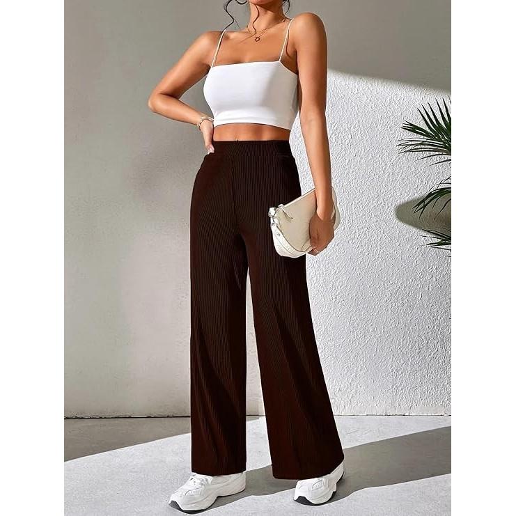 Pantaloni da Donna Comodi a Vita Alta Traspiranti Casual Usura Pantalone Coreano