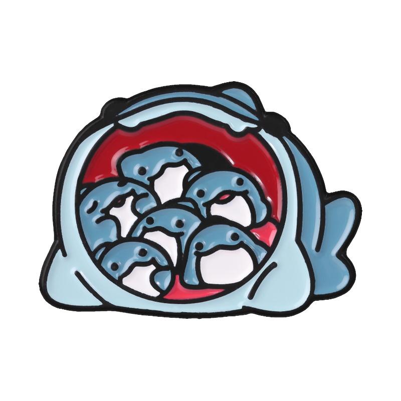 Xiaomi Cartoon Glitter Underwater Marine Creature Enamel Pin Cute Whale Dolphins Sharks Octopus Manta Ray Seahorse Badge Jewelry Brooch