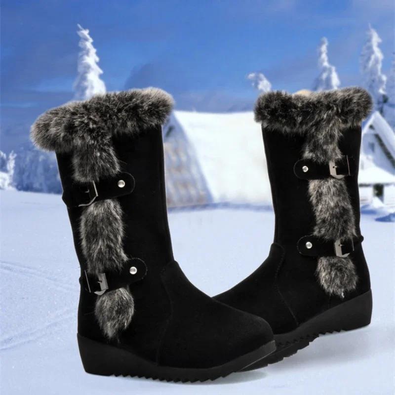 Fashion Women Snow Boots New Female Ankle boots for women Thick Plush non-slip Thigh High Boots Warm Fur Woman Winter Shoes botas mujer