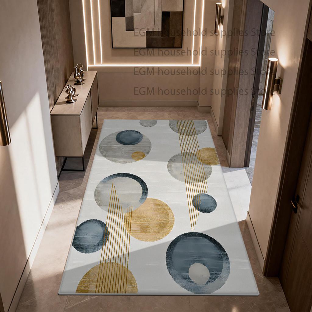 Modern Geometric Rug Light Luxury Living Room Decor Washable Non-slip Carpet Customizable Study Bedroom Entrance Door Mat Lounge