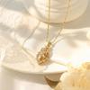 Emerald Zirconia Four-Leaf Clover Rotating Necklace - Luxury Dopamine Accent Clavicle Chain