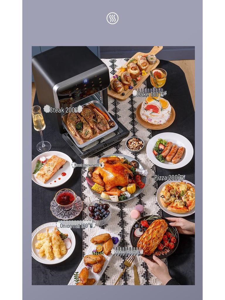 Smart Touchscreen Air Fryer: Smoke-free, Oil-free, Multifunctional Electric Oven for Home Use