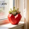 Charming Plant Container Geometric Heart Shape Flowerpot, Decorative Flower Pot for Indoor Elegant Home Decor Planter Outdoor, Creative Love