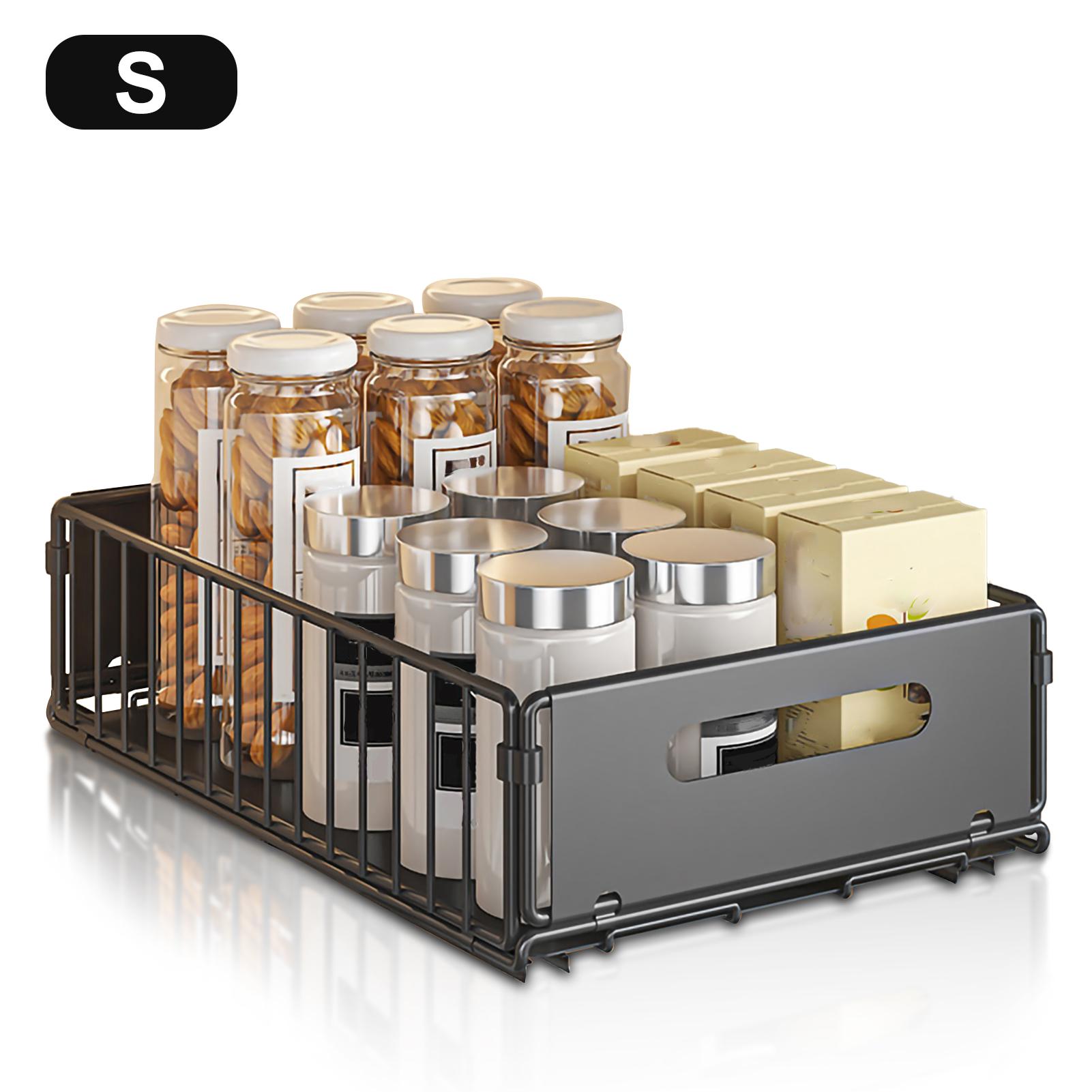 

Выдвижные кухонные корзины для хранения Складной шкаф-органайзер Стойка для хранения специй Полка Ящик Телескопический органайзер