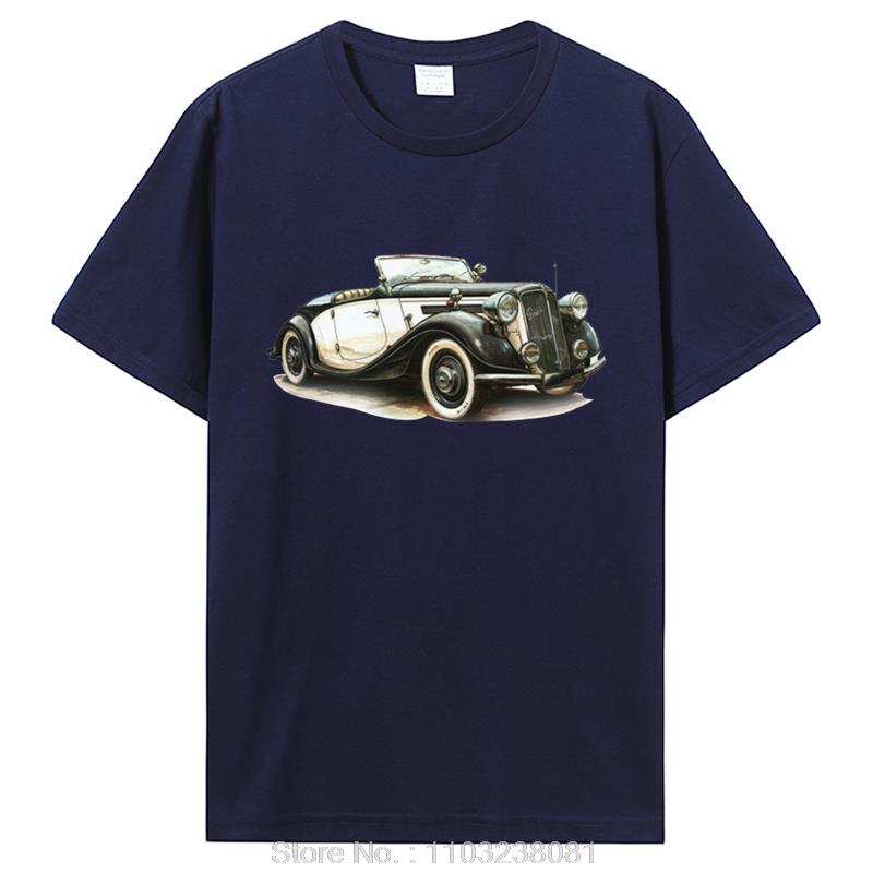 Classic Car Tops T Shirt Classic Car Pattern TShirt For Unisex Creative Graphic Clothing Oneck Custom Printed Cotton Tshirt