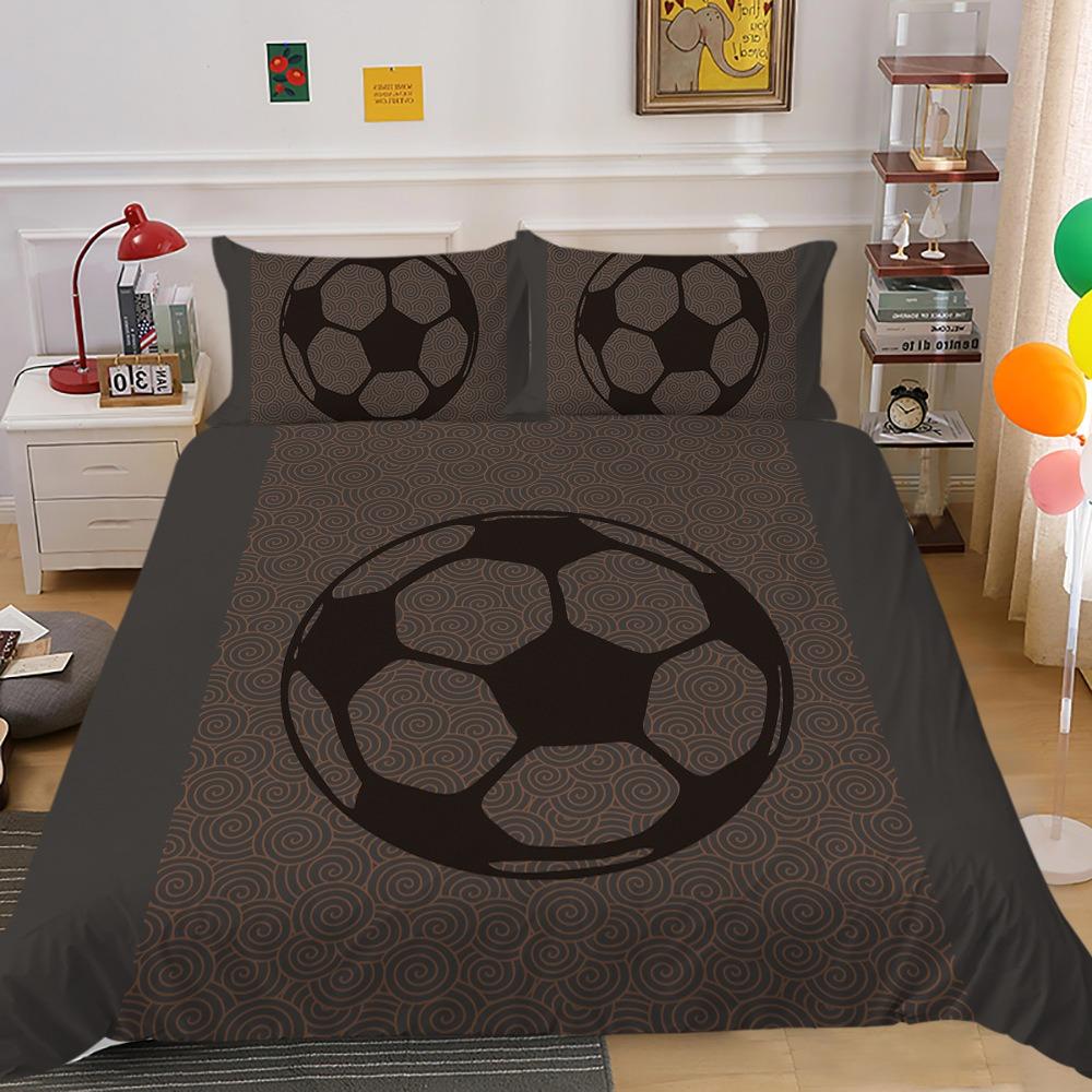 

Cozy Classic Single Dormitory Sets For Boys 3D Bed Polyester Soccer Sports American Football No Sheets Teen 2 3pcs Quilt Comforter (quilt)-EU Single(135*200cm)3pcs
