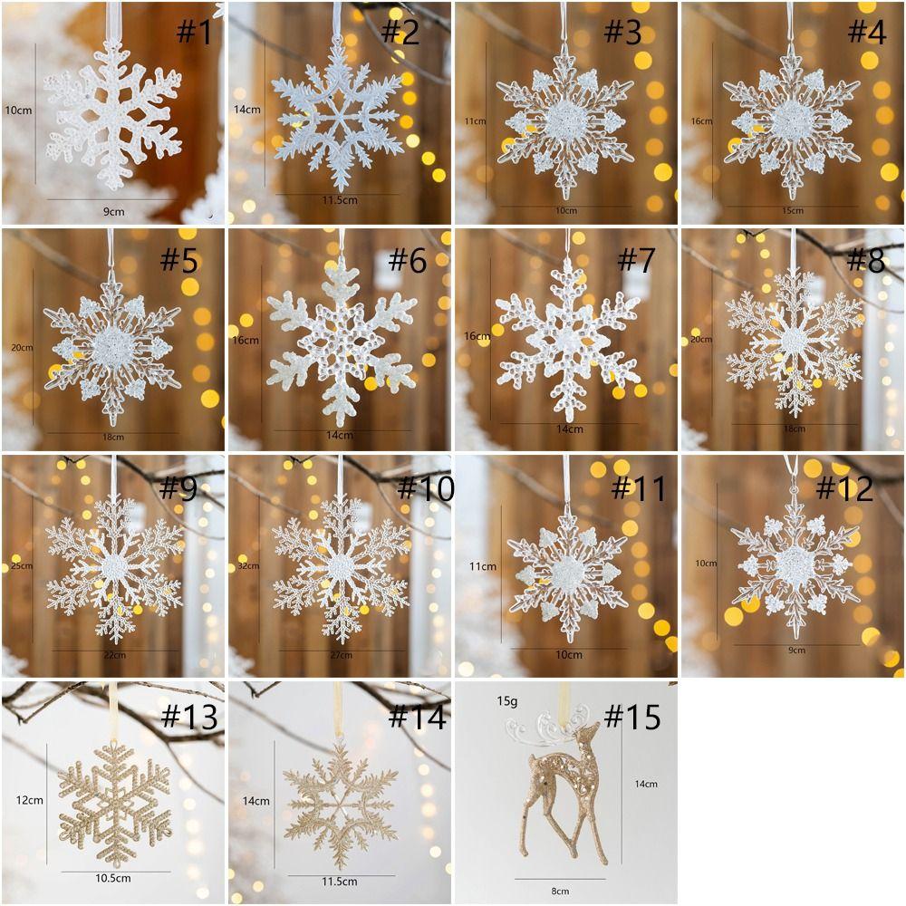 Transparent Artificial Snowflake Decoration Xmas Tree Hanging Pendant  Merry Christmas Decoration