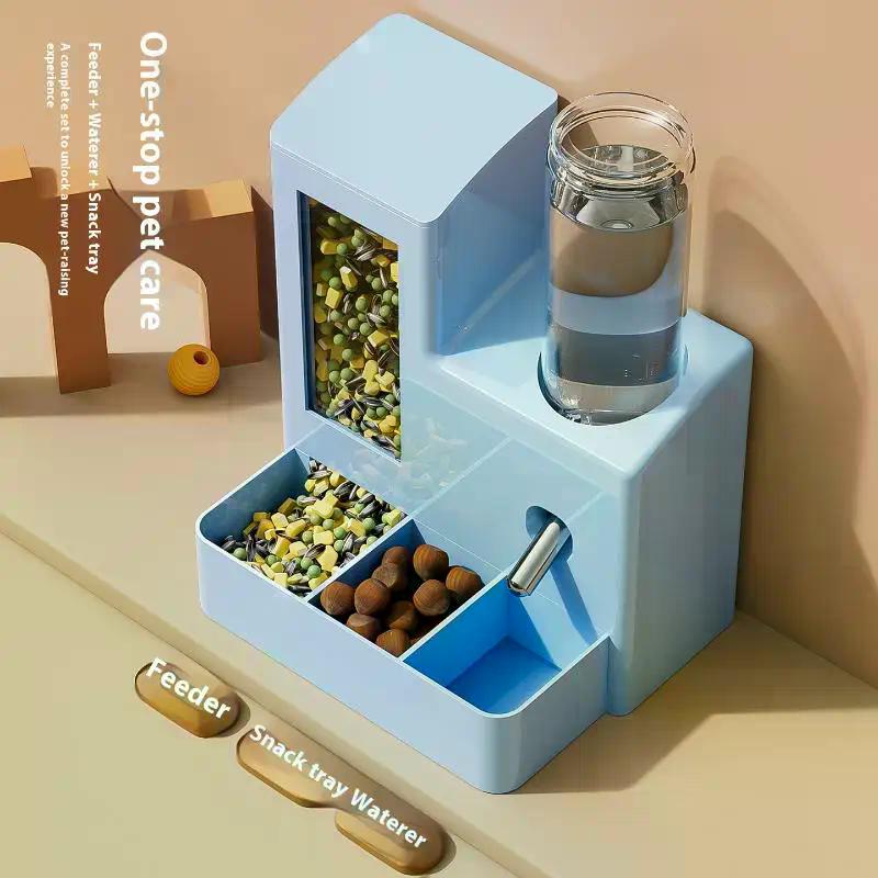 2-in-1 Automatischer Hamster Futterautomat Wasserspender Multifunktional Kleintiere Trinken Und Füttern Futterbehälter