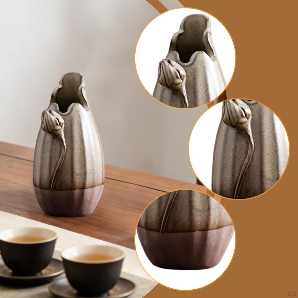 Ceramic Flower Vase Desktop Ornament Arrangement Floral Container for Office