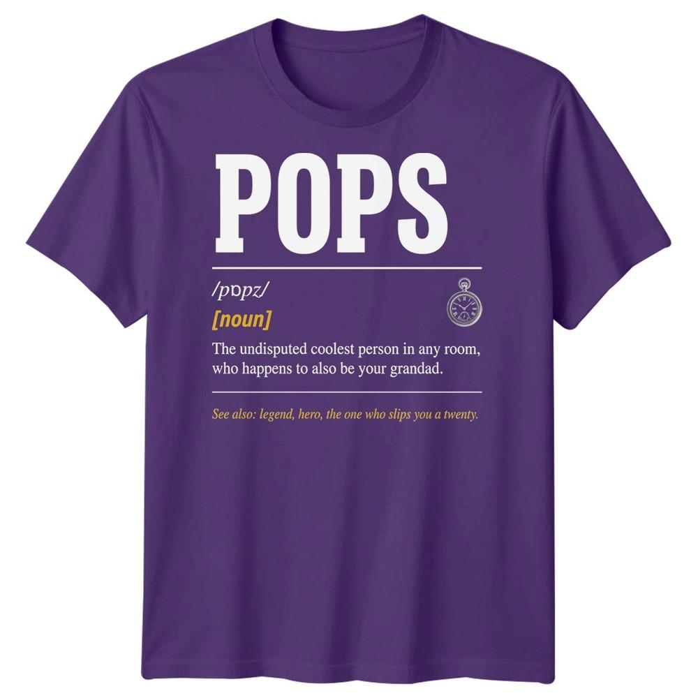 Pops Definition Unisexs T Shirt Grandad Grandpa Gift Fathers Day Graphic Tee