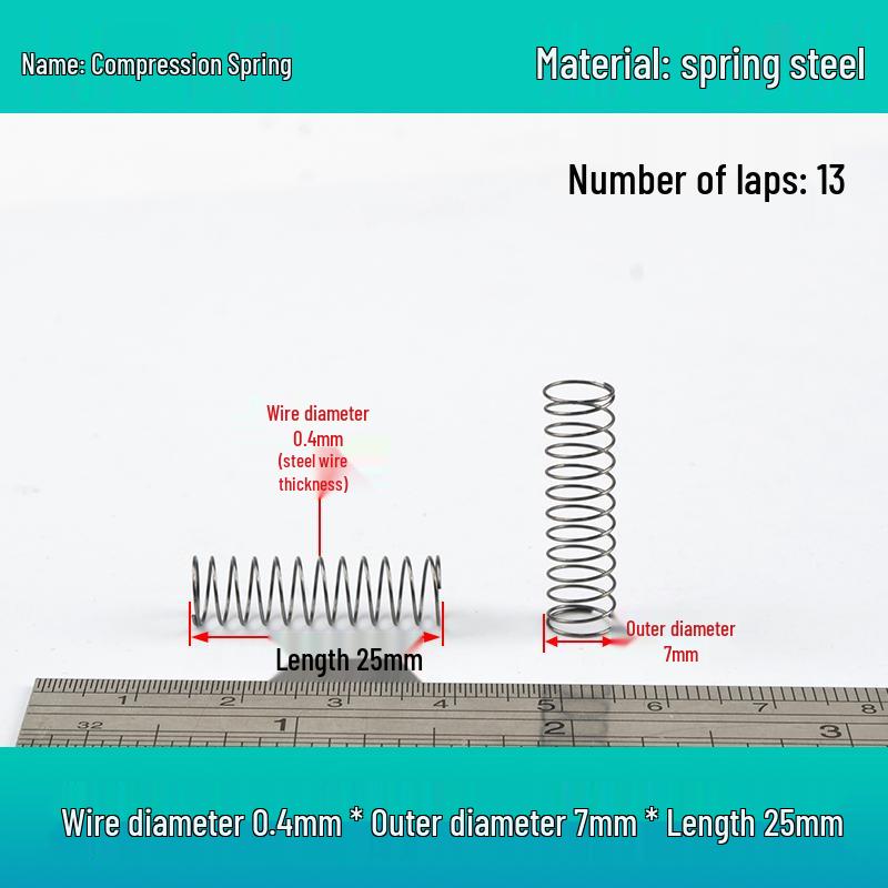 Small Mechanical Compression Spring: 0.4mm Wire, 2-8mm Outer Diameter
