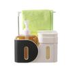 Kitchen Soap Dispenser Set, 4-in-1 Dual Hand and Dish Soap Dispenser with Sponge Holder and Dishcloth Holder for Kitchen Sink