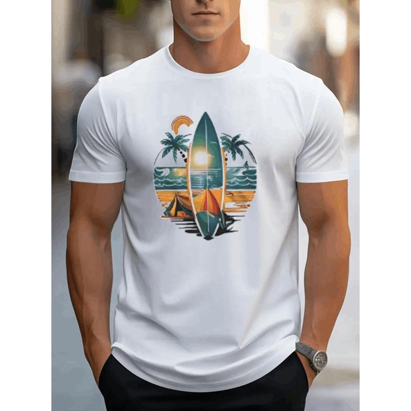 European sizes Men Casual Short Sleeve Tee  - Comfortable Crew Neck, Soft Adorable Tees Tops