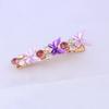 Alloy Hairpin Female Side Painted Paint Edge Clip Female Retro Style Flower Bangs Clip Rhinestone Duck Bill Clip