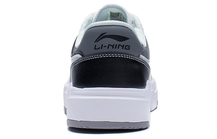 Li Ning Wear Resistant And Lightweight Low Top Skateboard Shoes Men's Black White Gray AGCS031-3