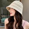 Knitted Sun Hat Wide Brim Hollow Beach Cap Casual Fisherman Hat