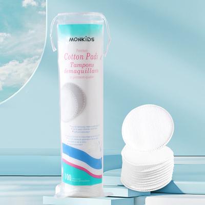 100pcs Soft and Breathable Circular Makeup Remover Pads, Double-sided Textured Cotton Pads, Used for Daily Facial Cleansing