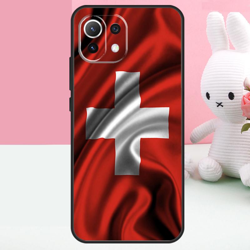 Switzerland Swiss Flag Case For Xiaomi 14 15 Ultra 15T 13T 14T 17 Pro Max POCO F8 Ultra X7 X5 X6 Pro F5 F6 F7 Funda