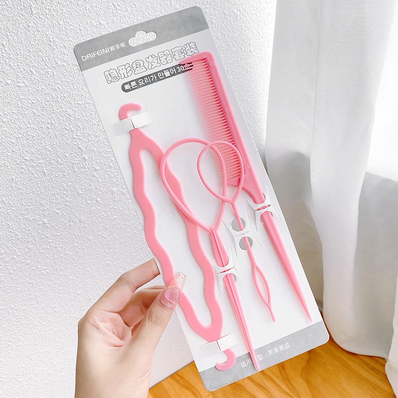 Children's Hair Updo Tools: Braiding Needle & Ponytail Threader for Girls
