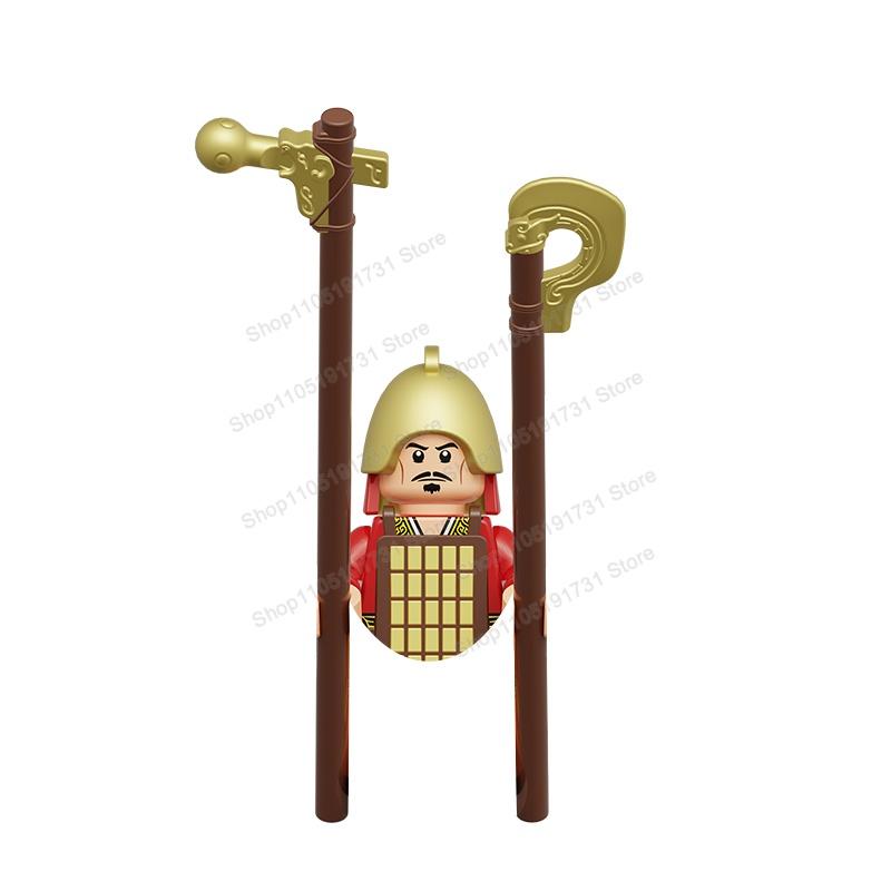 MOC Chinese Soldier Figures Building Blocks Shangzhou Dynasty Qin Dynasty Castle Warrior Knights Army Accessories Bricks Toys
