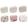 Cute Small Makeup Pouch Bow/Floral Quilted Cosmetic Organizer for Travel Daily Puffy Cotton Toiletry Pencil Purse with Zipper for Women Girls