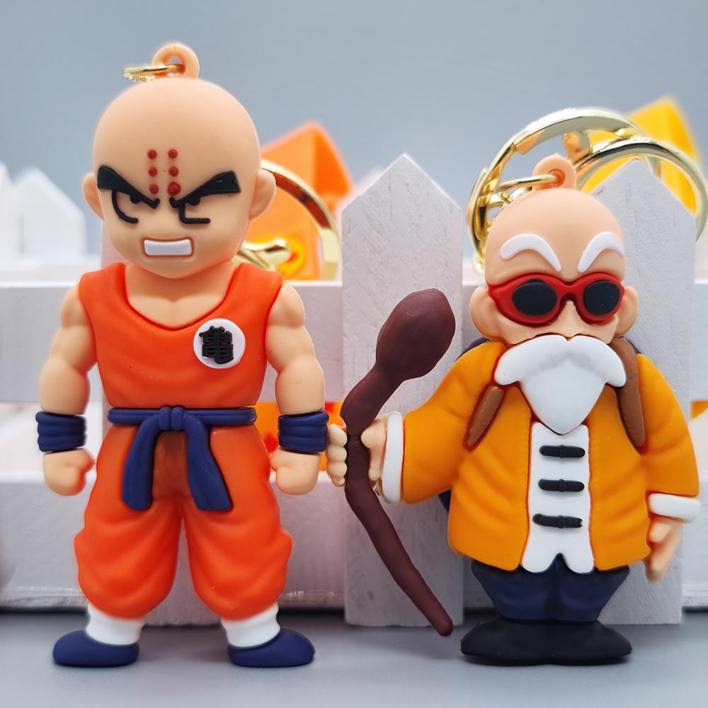 Anime Dragon Ball Z Super Saiyan Goku Figure Keychain Cute Cartoon Character Key Ring Bag Charm Pendant Accessories for Fans
