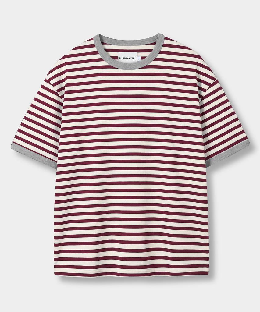 Dimiteulibeullaeg Border Stripe Ringer T-Shirt_3 Color