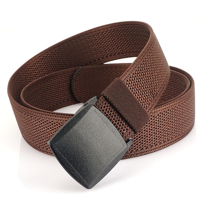 Genuine YKK Buckle: Metal-Free Nylon Elastic Belt - Lightweight Woven Canvas Military Training Belt