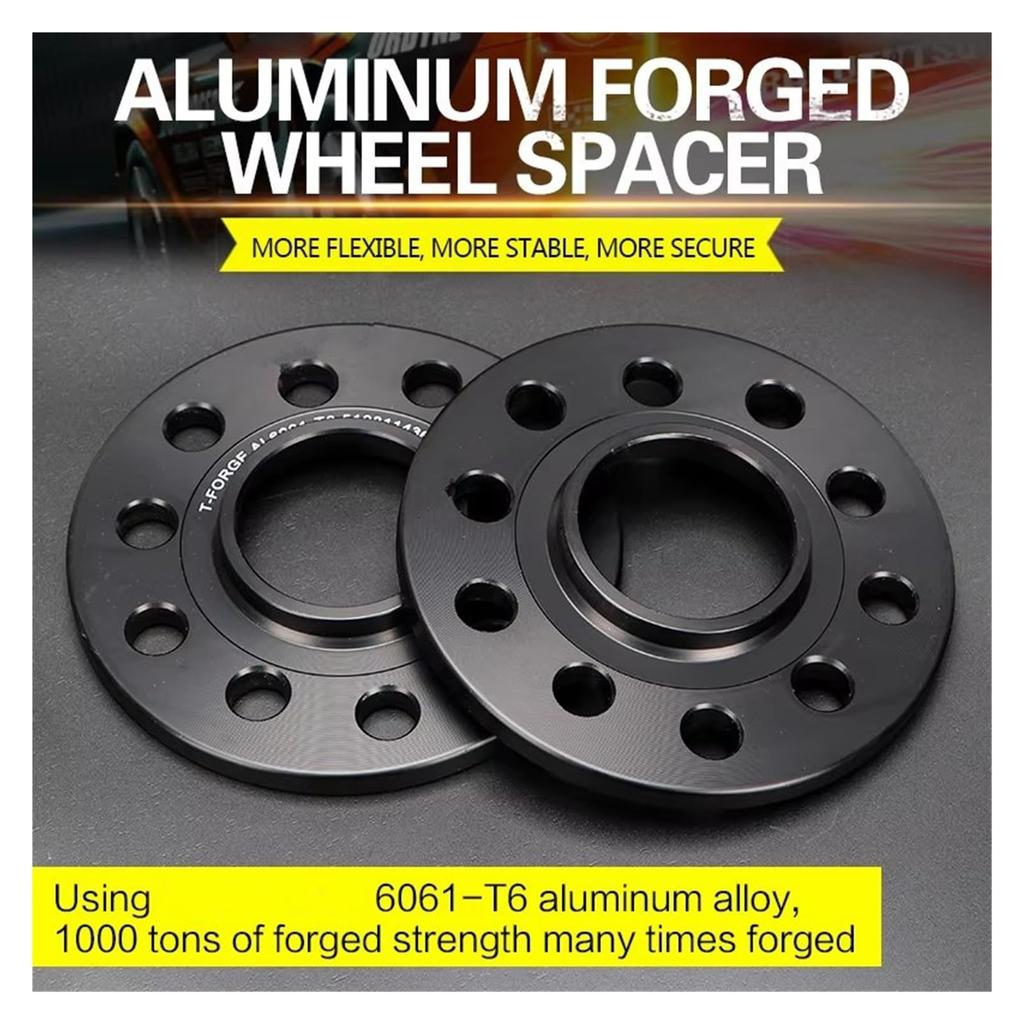 Car Wheel Spacer Car 2pcs 3/5/8/12/15/20mm Wheel Spacer Adapter PCD 5x100/5x112 CB 57.1mm Suit Wheel Spacer (2PCS 15mm Black)