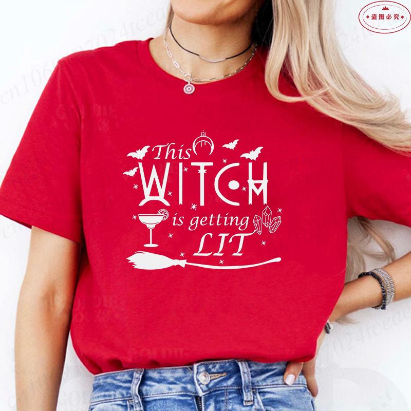 Halloween Bachelorette Party Tshirt This Witch Is Getting Hitched Tees Brides Crew Shirt Women Halloween Bridesmaid Tops