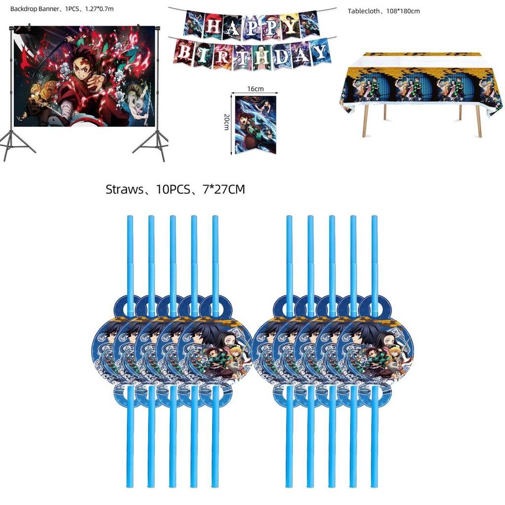 High-quality Demon Slayer Party Supplies For Kids Birthday Party Decoration