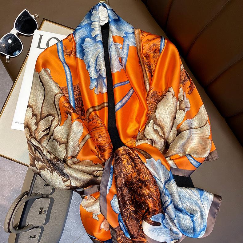 New Sunscreen Scarf for Women New Silk Satin Versatile Summer Sunscreen Silk Scarf Mother's Day Gift