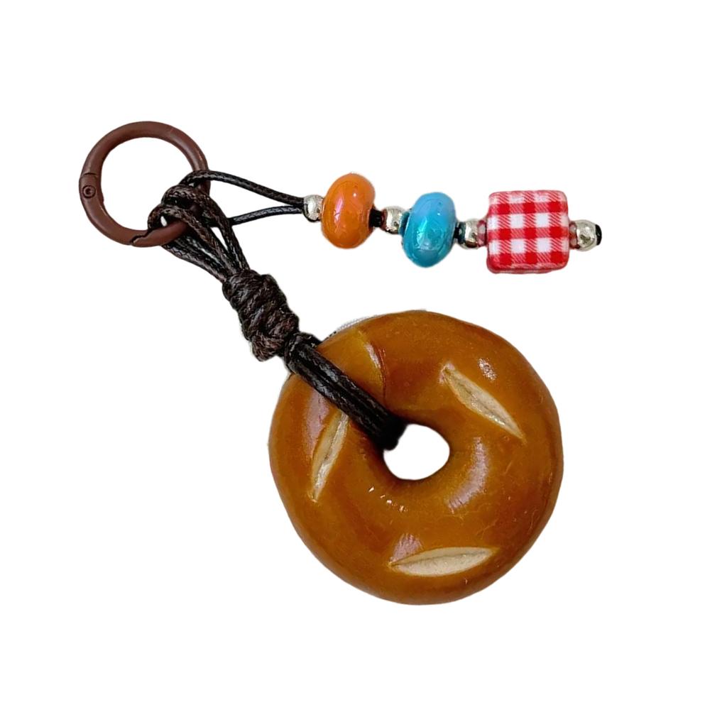 Realistic Chocolate Pretzel Bread Style Phone Charm Ornament Bag Pendant Fashion Bags Accesories For Daily Essential