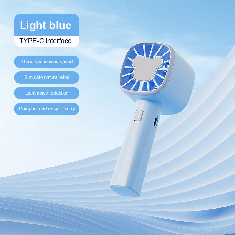 

Портативный карманный вентилятор турбинный бесшумный вентилятор настольный ручной вентилятор зарядка через USB три уровня регулировки подарок небольшой вентилятор на открытом воздухе лето светло-синий