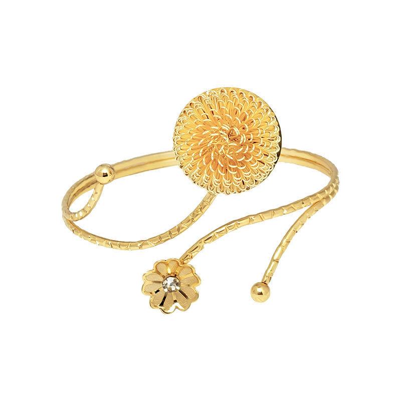 Schmetterling & Blume Metall Offener Armreif mit Eingesetzten Diamanten