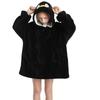 Kids Wearable Blanket Hooded Sweatshirt Cozy Cotton TV Fall Winter Home Use