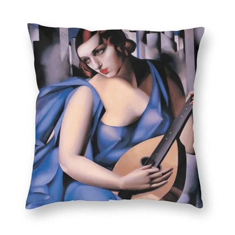 Sexy weibliche Kunst Ölgemälde bedruckter Kissenbezug Heimdekoration Schlafzimmer Wohnzimmer Sofa Kissenbezug 45x45cm