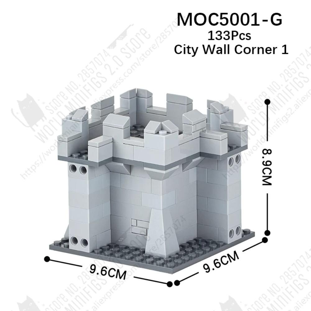 MOOXI MOC Medieval Castle City Wall Tower Architecture Military Building Blocks Adult Set Bricks Assembly Kids Toy Birthday Gift