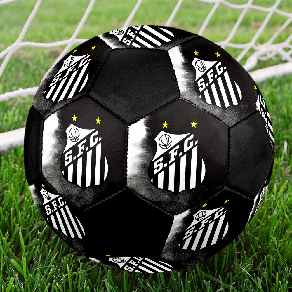 Santos FC Soccer Ball, Colorful, Suitable for All Ages, Machine-stitched, PVC Material, Competition Grade, Durable and High Bounce