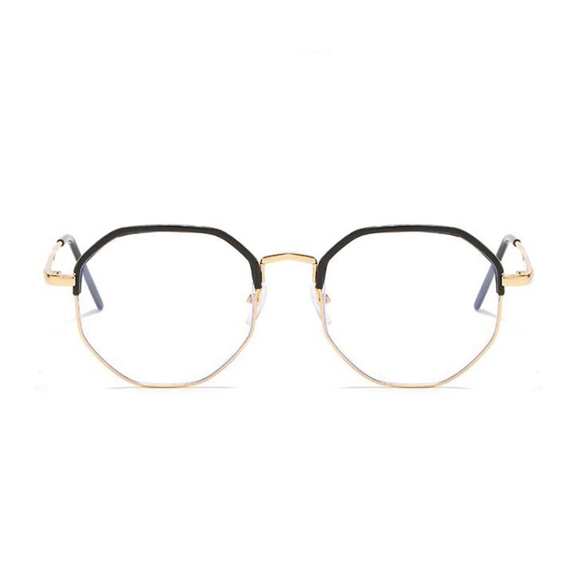 Literary Polygon Student Myopia Glasses Women Metal Black Gold Frame Minus Lens Diopter Glasses Prescription 0 -0.5 -1.0 To -6.0
