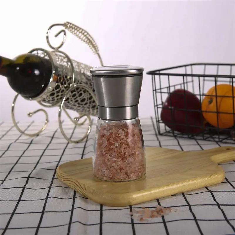 Stainless Steel And Pepper Grinder Adjustable Ceramic Sea Salt Mill Kitchen Tools TLY027