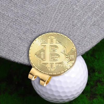 Hat Clip Ball Marker Creative Bitcoin Shaped Magnetic Golf Mark Fashion Golf Accessories Jewelry Gifts For Golfers Friends