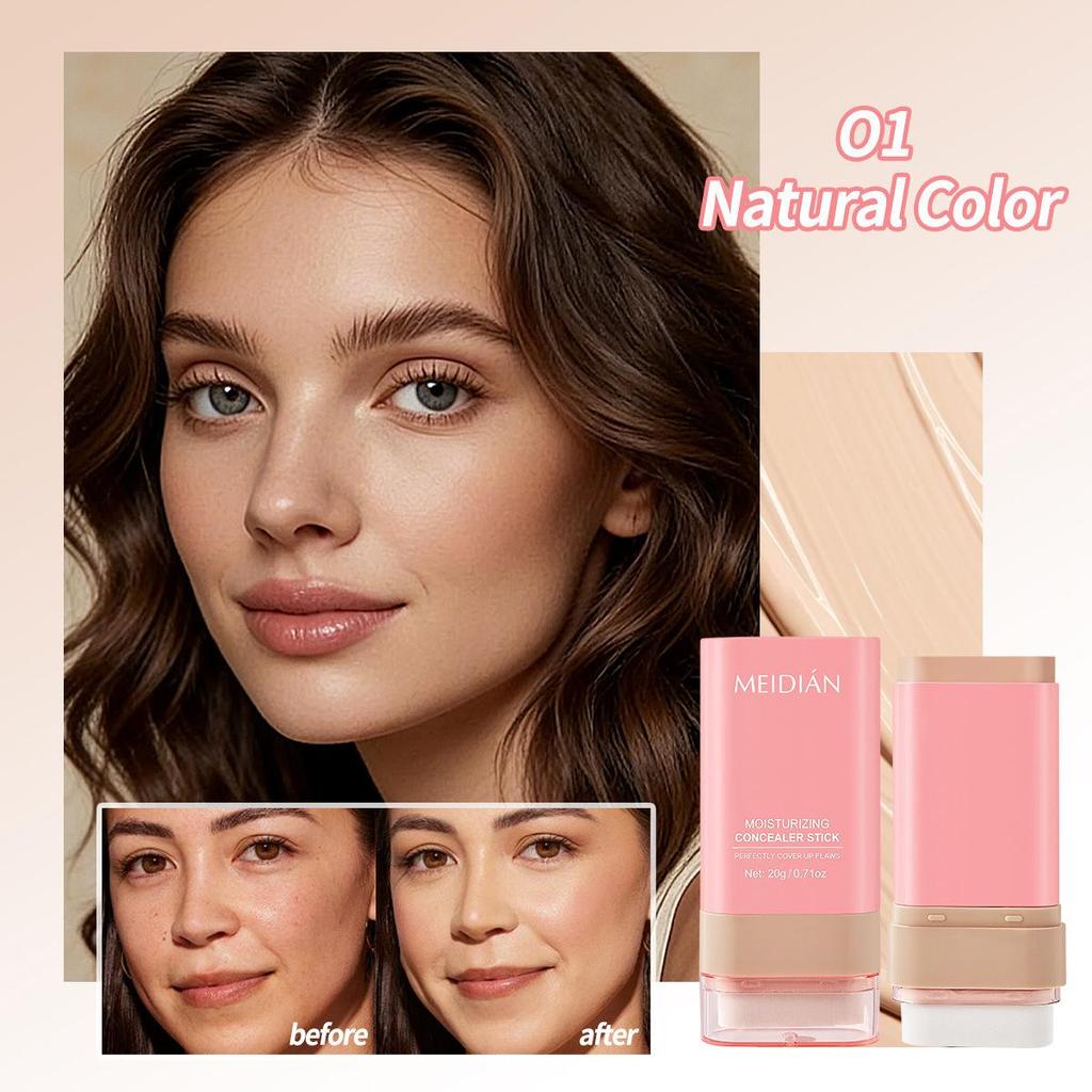 Dual-Head Charm Point Foundation Stick with Brush - Long-lasting Waterproof Formula