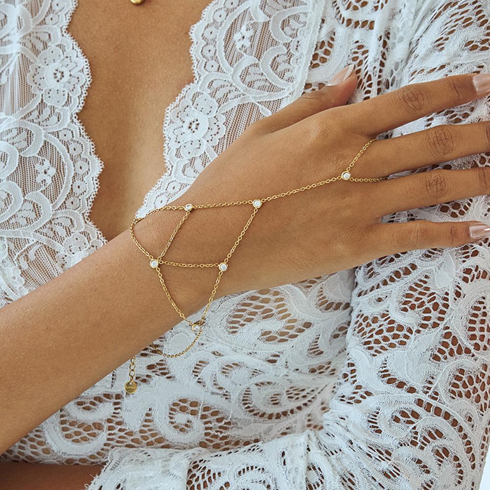 Light Luxury Niche High-end Zircon Finger Bracelet Fringed Jewelry